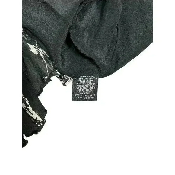 ECI New York Floral Dress Sz 12P Black Silk A Line Knee Length Formal - Picture 14 of 16